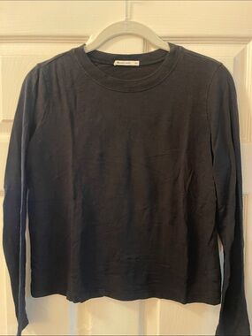 Marine Layer Classic Long Sleeve Crewneck Tee - Black